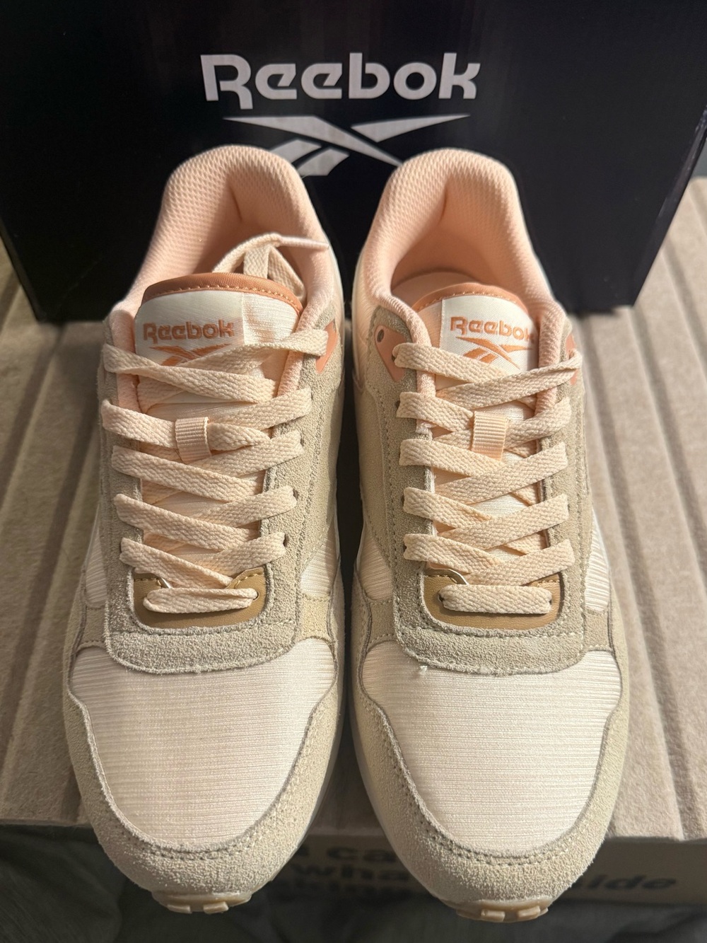 Reebok Retro Trainer in Peach and Beige